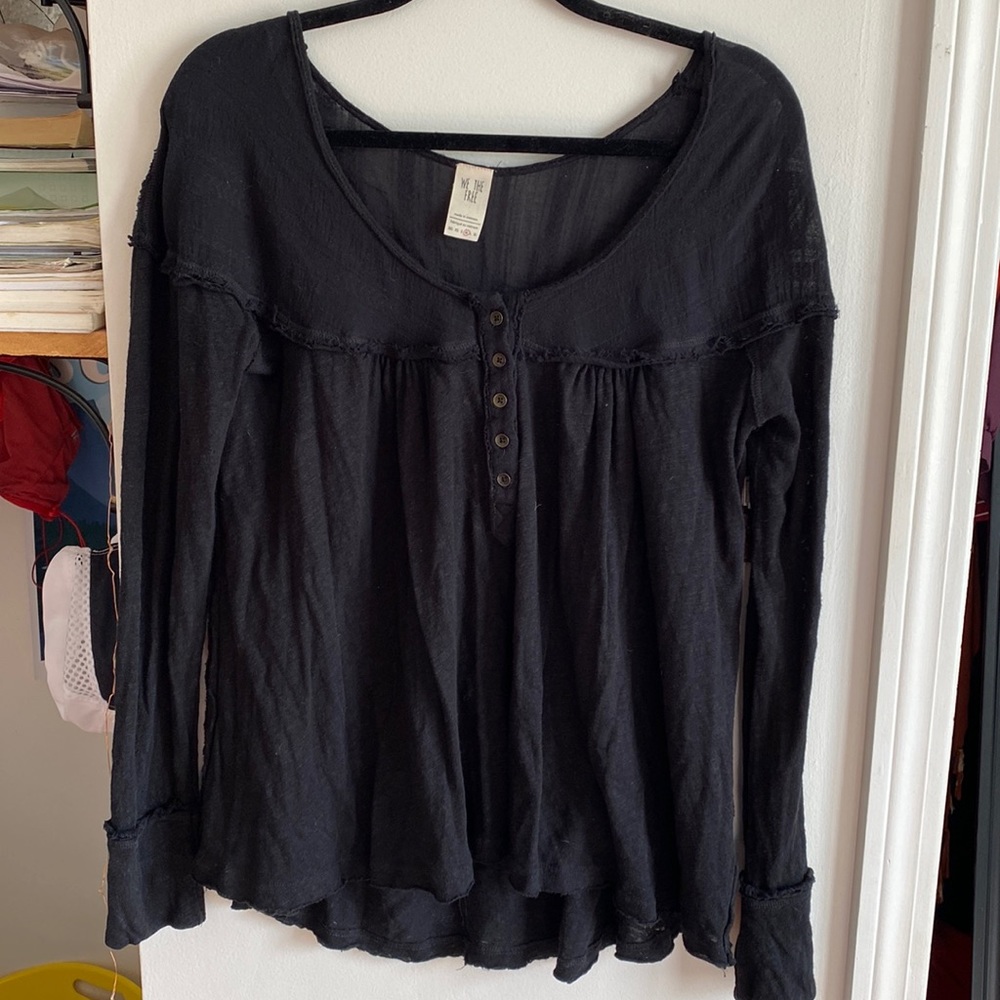 Black Flowy Free People Shirt